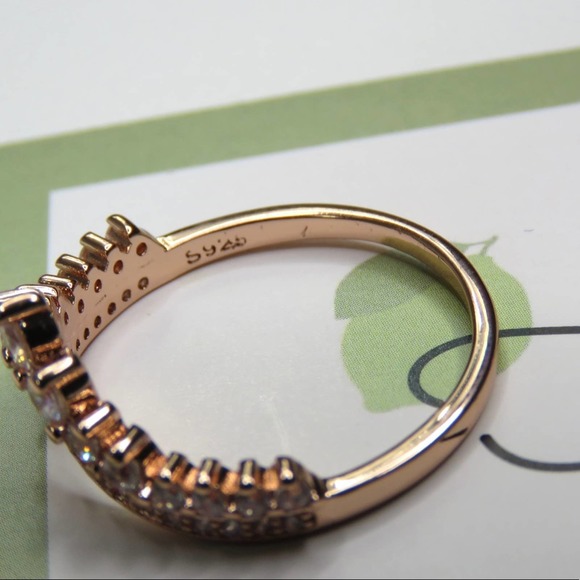 Pandora Rose Gold Princess Wishbone Ring Size 8 - Picture 12 of 12